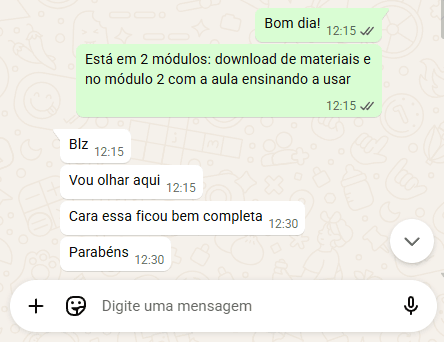Conversa de aluno no WhatsApp 2